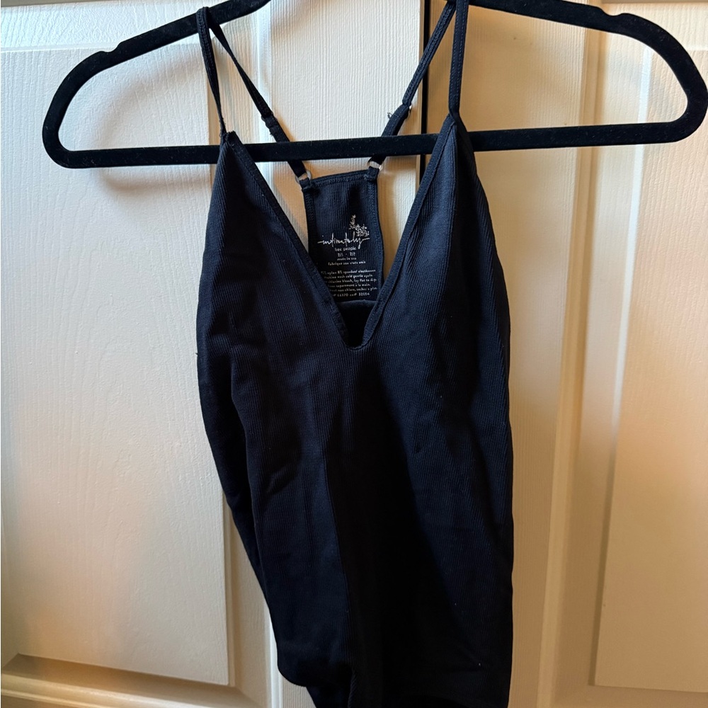 Free People Black Strappy Bodysuit